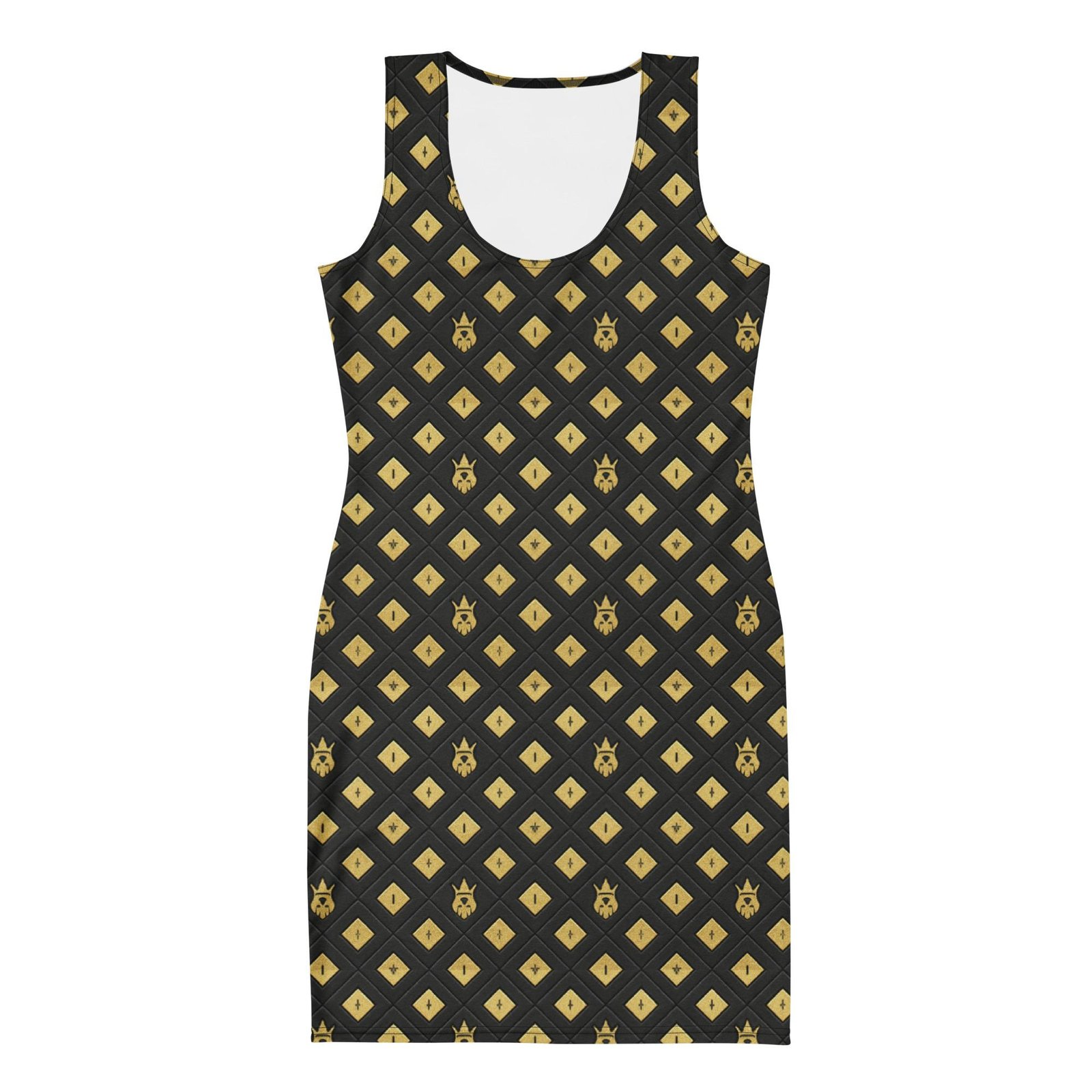 DaKahree: Crown Emblem Noir Pattern™ – Bodycon dress