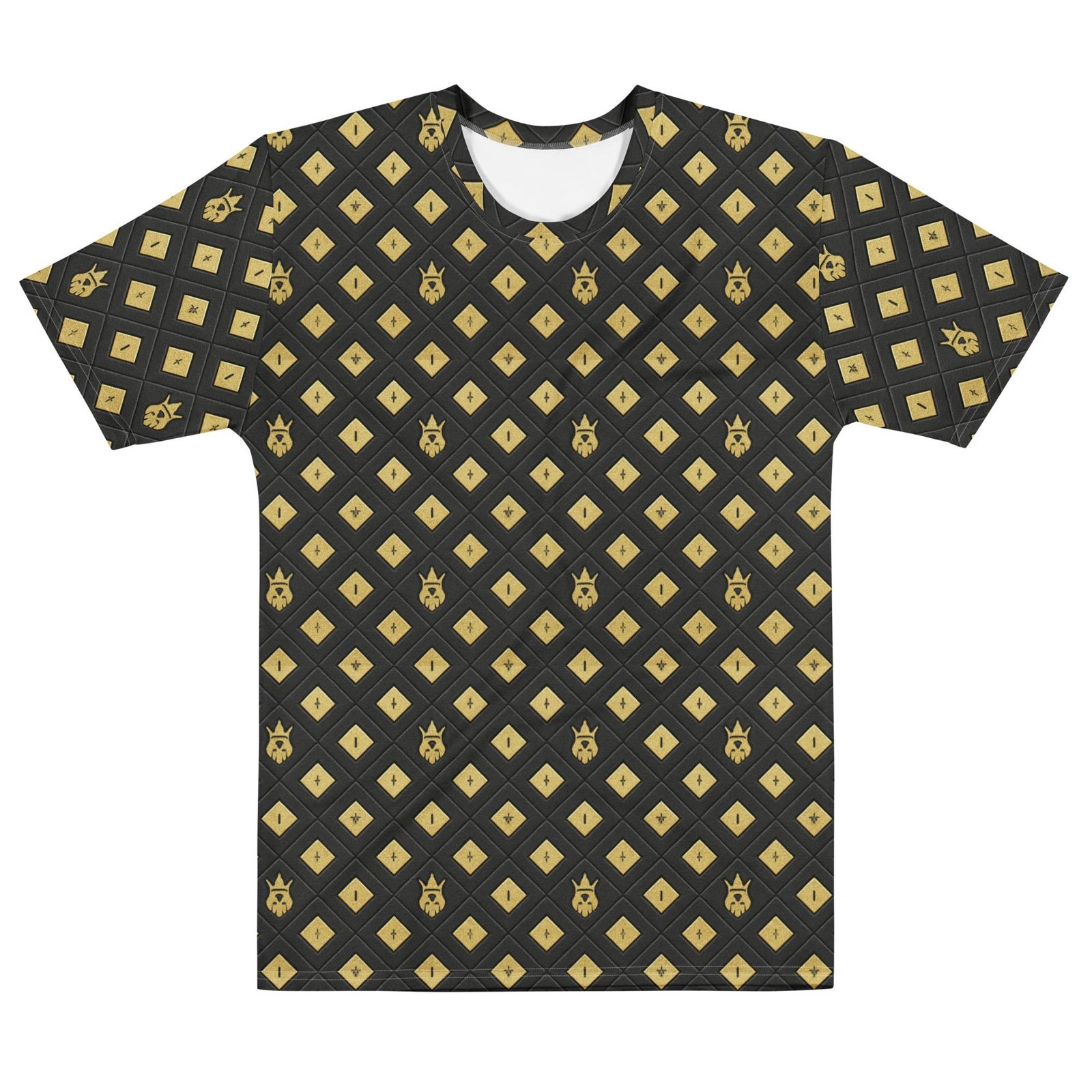 DaKahree: Crown Emblem Noir Pattern™ – Men’s cotton crew neck t-shirt