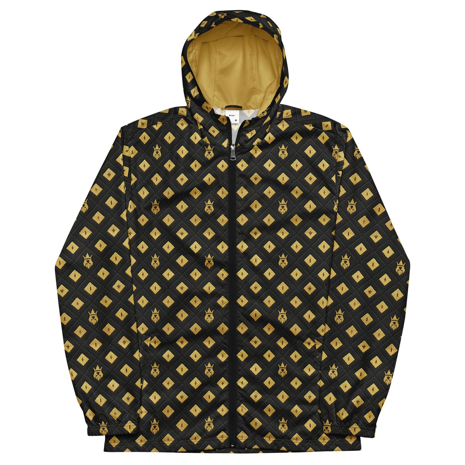 DaKahree: Crown Emblem Noir Pattern™ – Men’s windbreaker