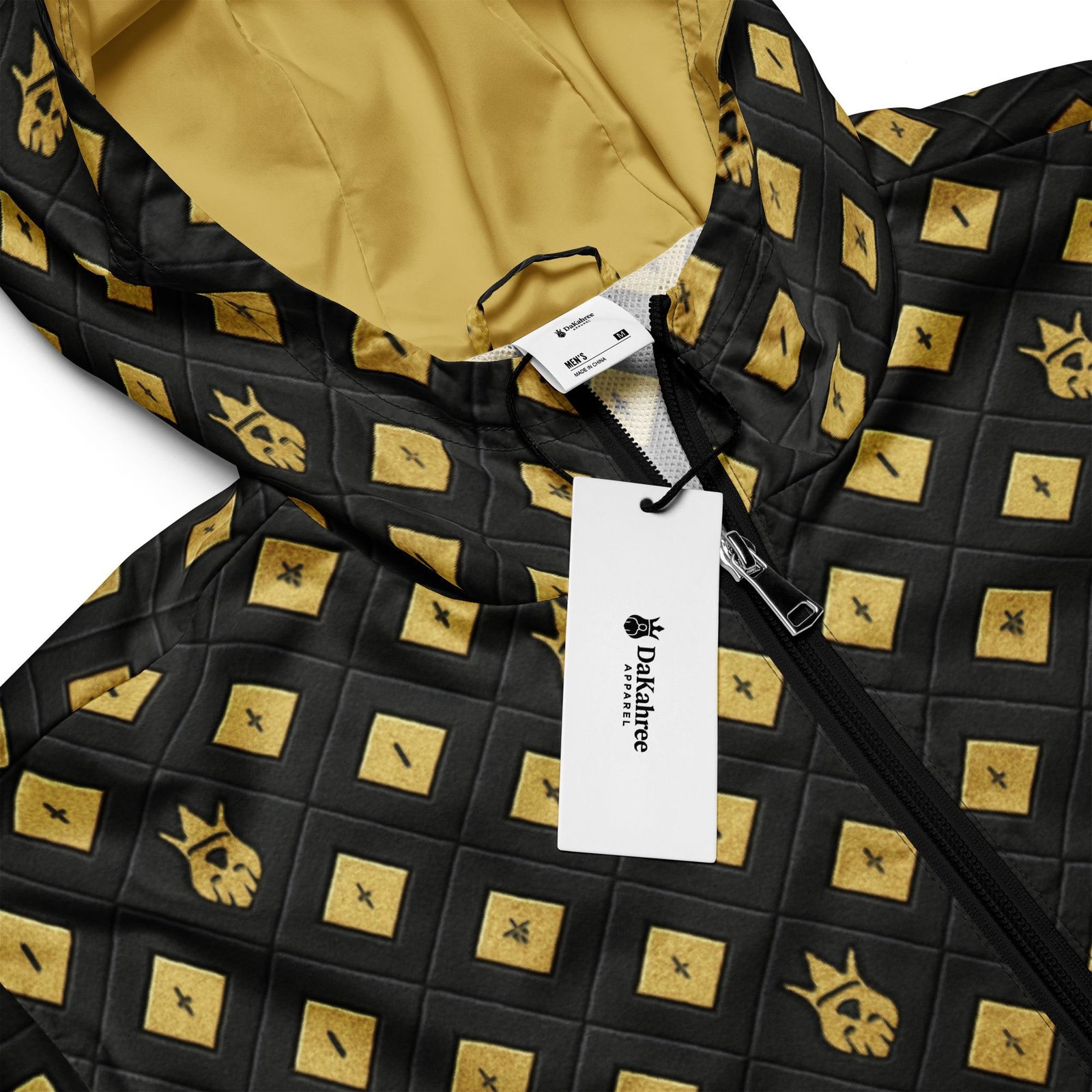 DaKahree: Crown Emblem Noir Pattern™ – Men’s windbreaker - Image 2