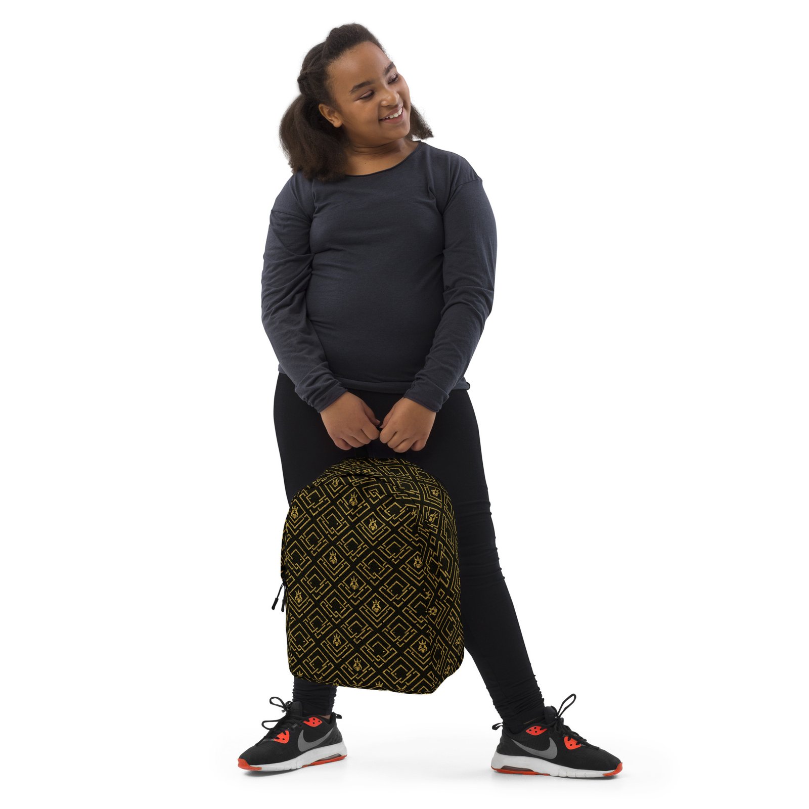 DaKahree Royal Labyrinth – Minimalist Backpack – Black & Gold - Image 2