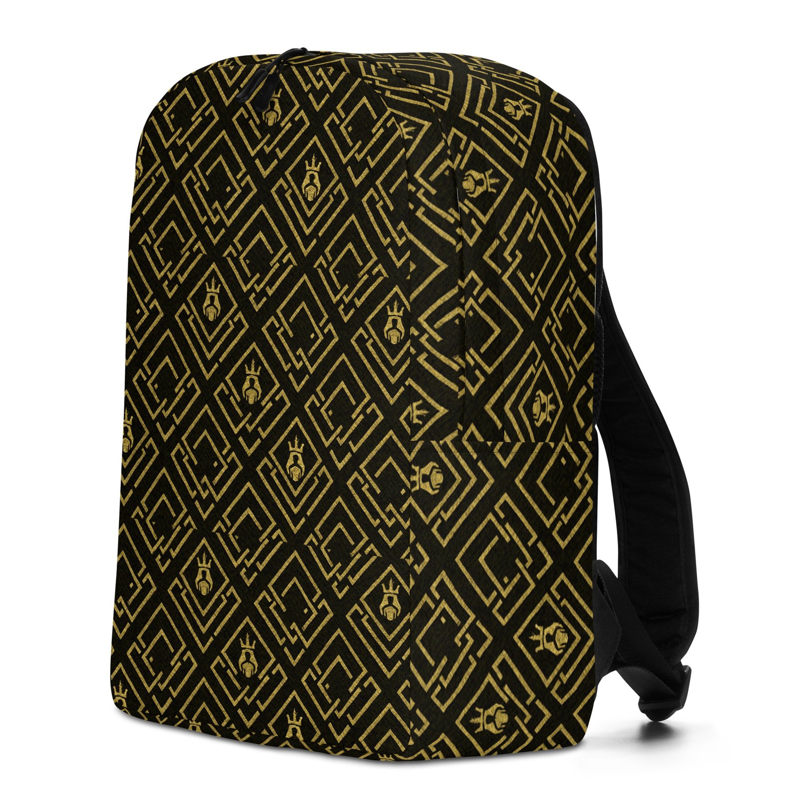 DaKahree Royal Labyrinth – Minimalist Backpack – Black & Gold - Image 7