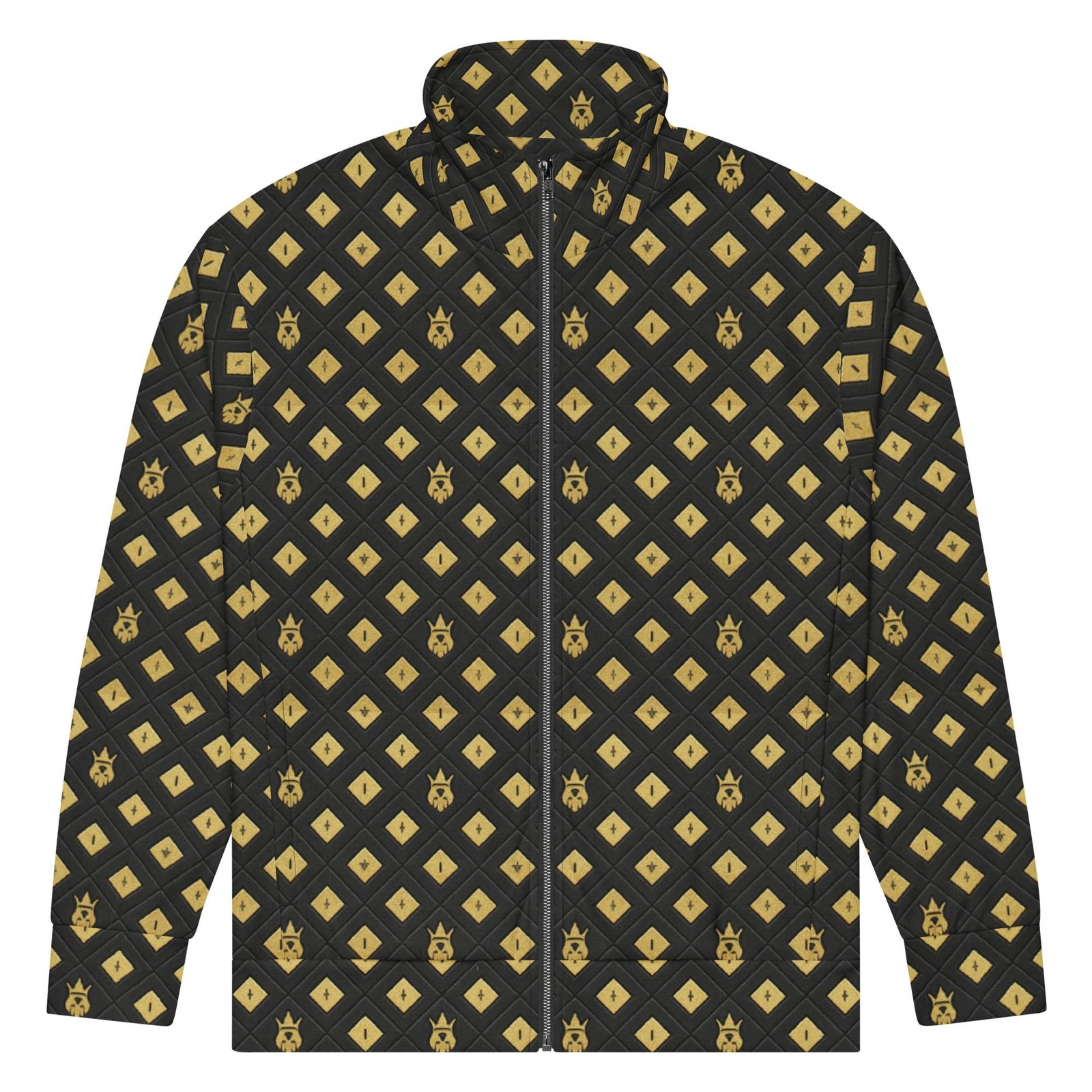 DaKahree: Crown Emblem Noir Pattern™ – Unisex Track Jacket - Image 7