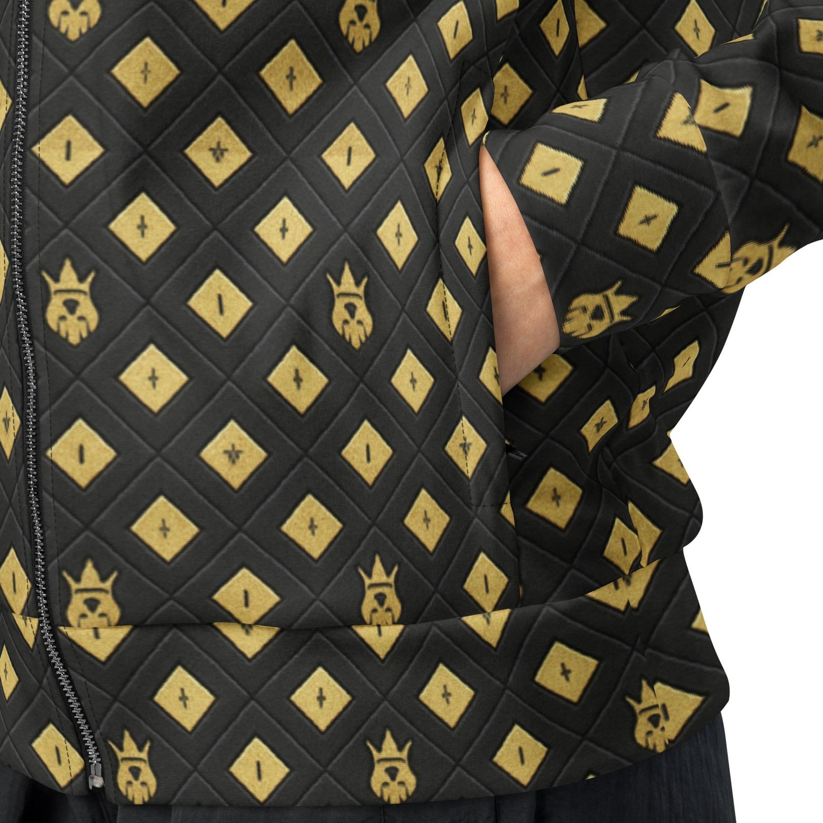 DaKahree: Crown Emblem Noir Pattern™ – Unisex Track Jacket - Image 5