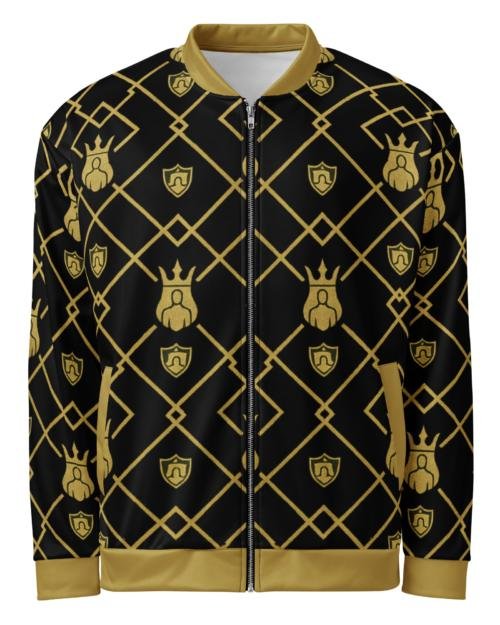 DaKahree: Royal Weave Matrix™ – Unisex Bomber Jacket – Black & Gold