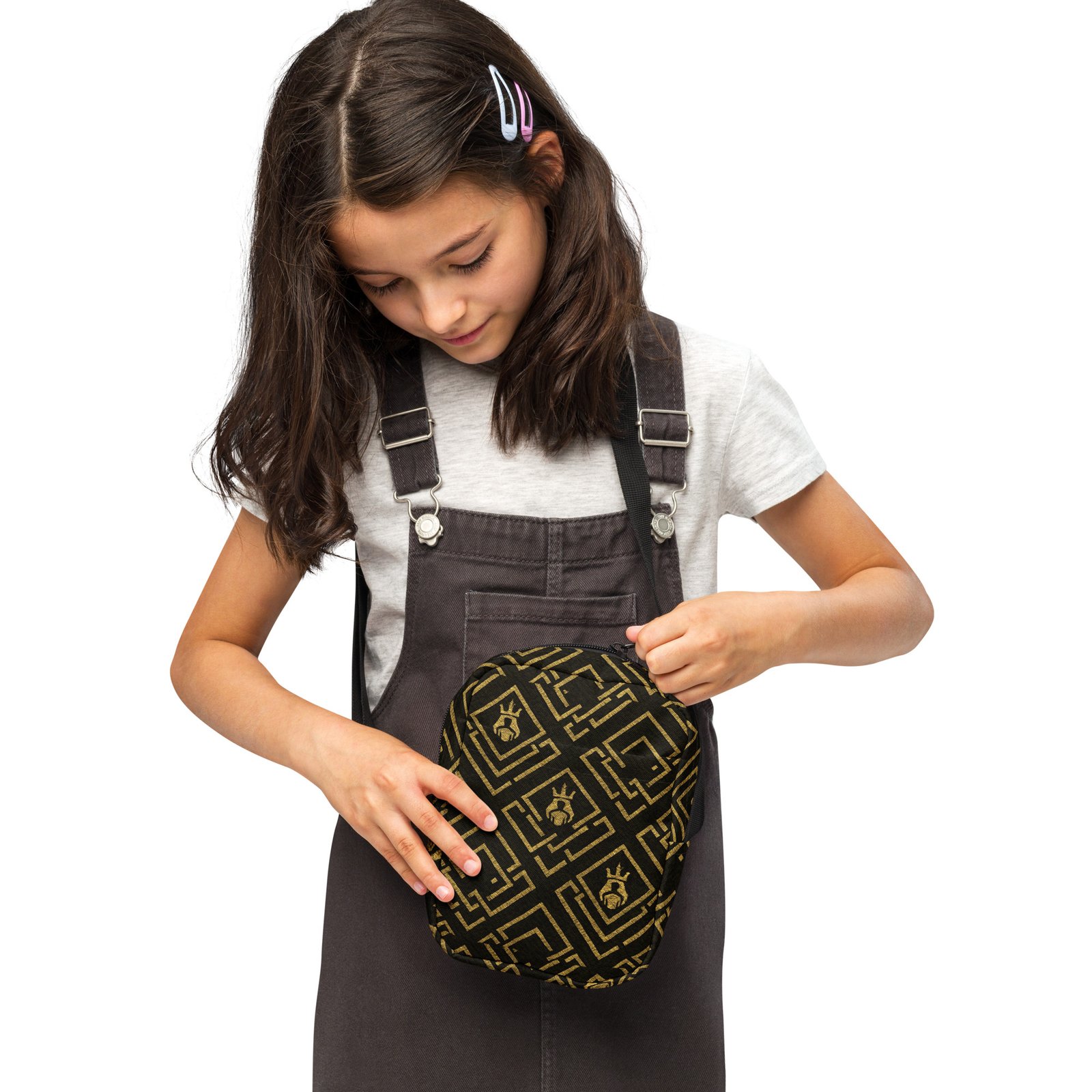 DaKahree Royal Labyrinth – Utility crossbody bag – Black & Gold - Image 3