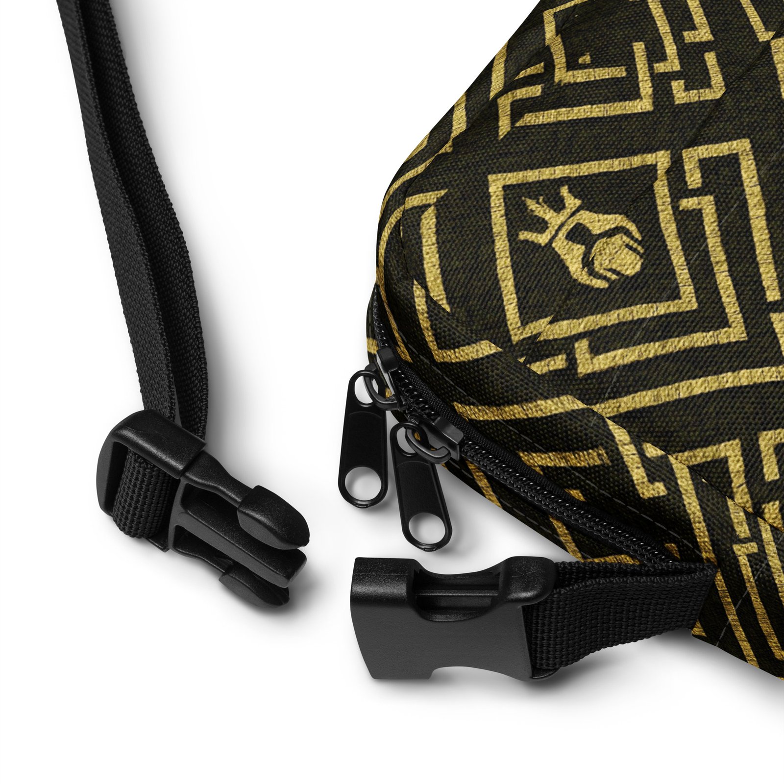 DaKahree Royal Labyrinth – Utility crossbody bag – Black & Gold - Image 9