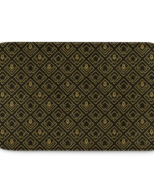 DaKahree Royal Labyrinth – Memory Foam Bathmat – Black & Gold
