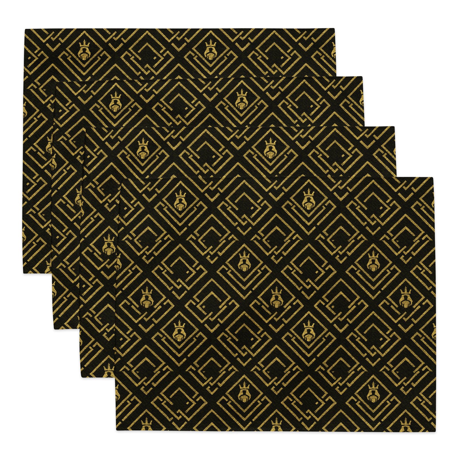 DaKahree Royal Labyrinth – Placemat Set – Black & Gold - Image 3