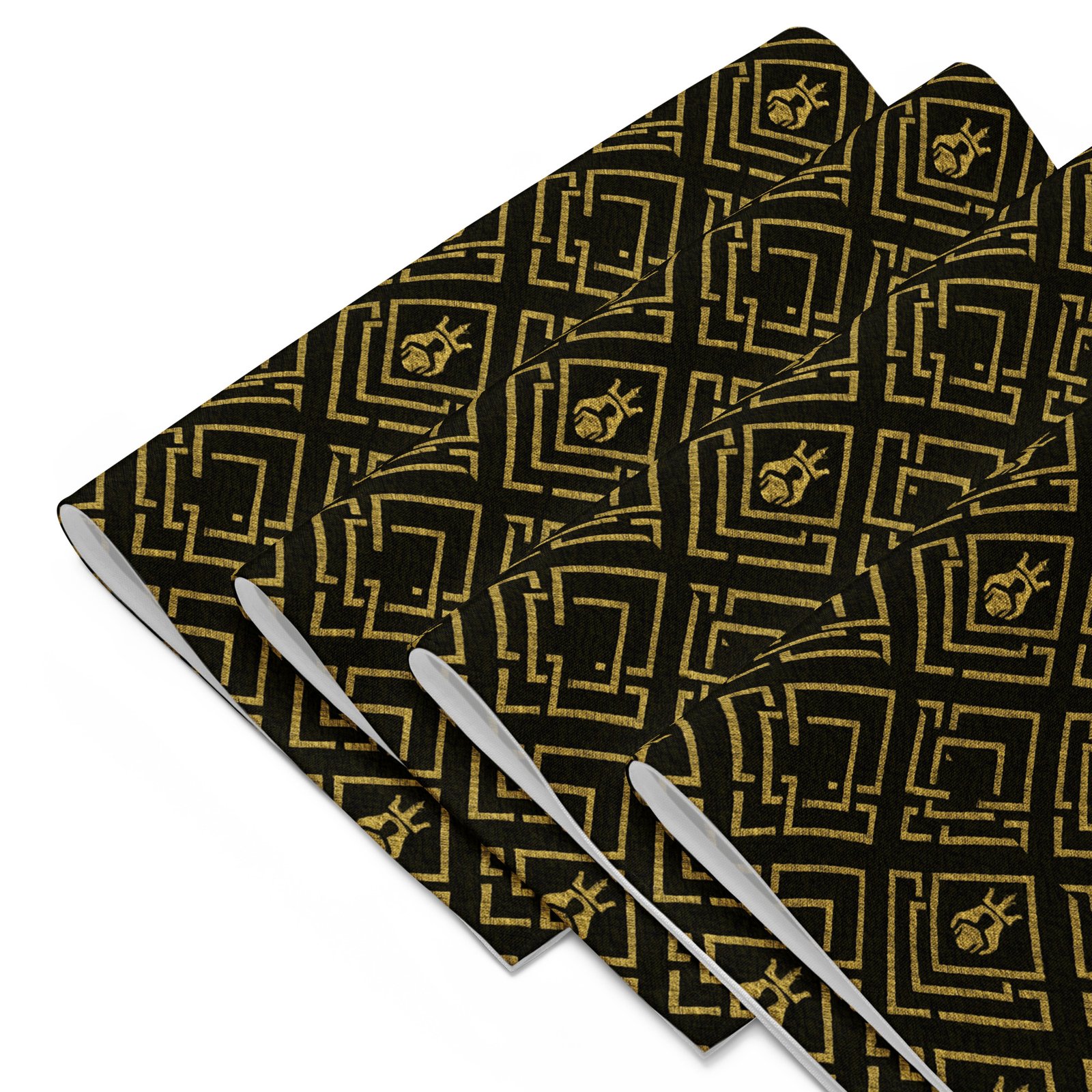DaKahree Royal Labyrinth – Placemat Set – Black & Gold - Image 4